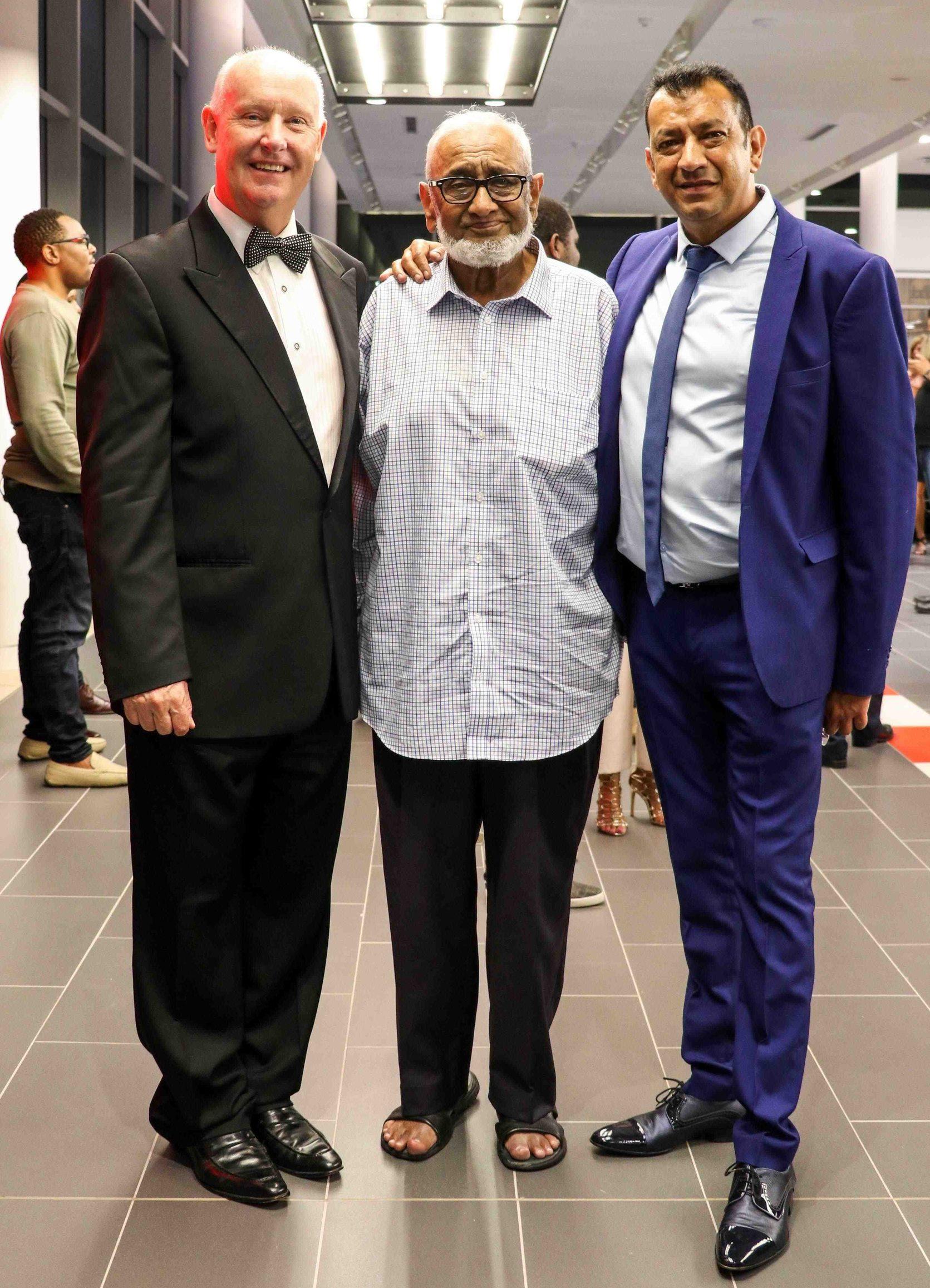 Tim Abbott, then director of BMW SA, with Hajee Aboobaker and Shabir Tayob.