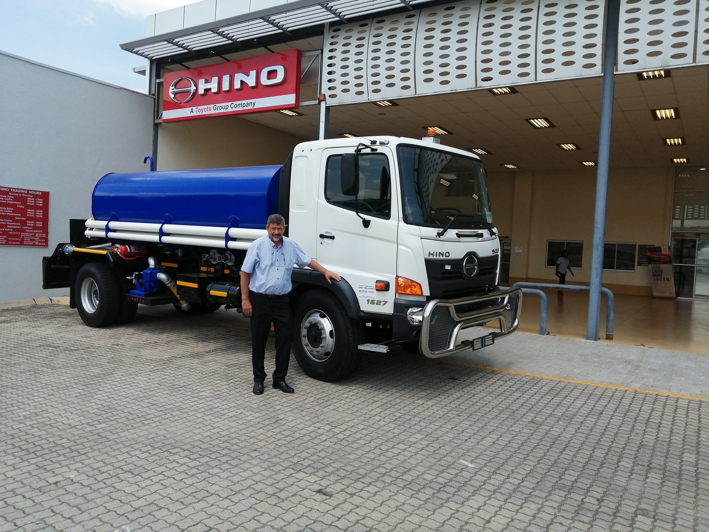 Toy Nelsp4 Danie Hefer at the Hino division of the dealership